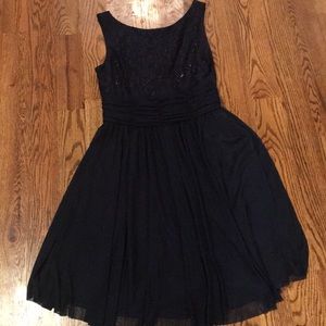 Navy semi-formal dress.